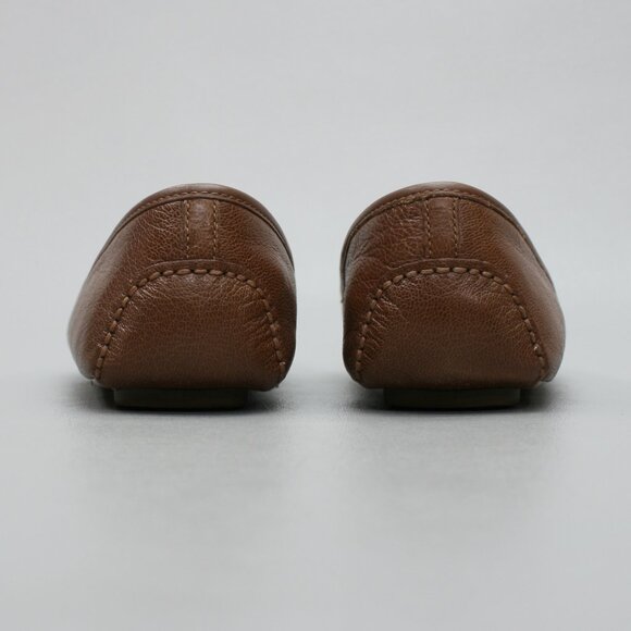 Michael Kors Ladies 10 M Brown Leather Logo Slip-on Loafers Ballet Flats Shoes - Picture 3 of 12